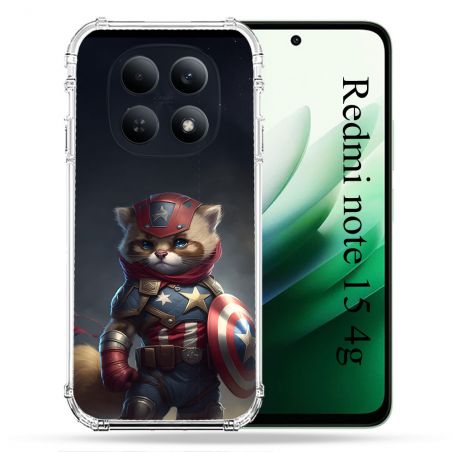 Coque Renforcée Pour Redmi Note 15 4G Animal Chat America