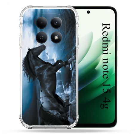 Coque Renforcée Pour Redmi Note 15 4G Animal Cheval Noir
