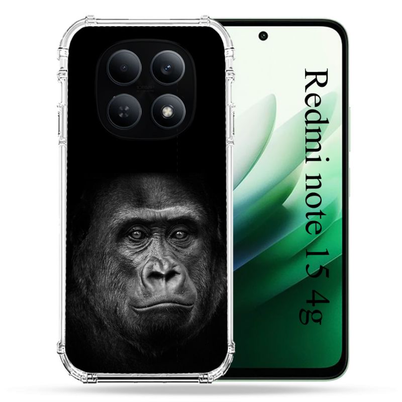 Coque Renforcée Pour Redmi Note 15 4G Animal Gorille Noir