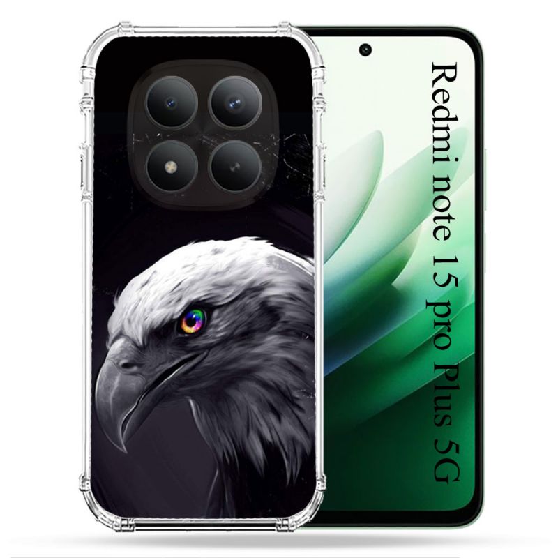 Coque Renforcée Pour Redmi Note 15 Pro Plus 5G Animal Aigle Royal Noir