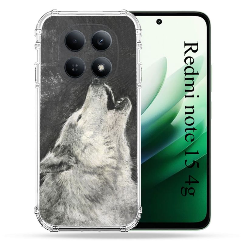 Coque Renforcée Pour Redmi Note 15 4G Animal Loup Hurlement