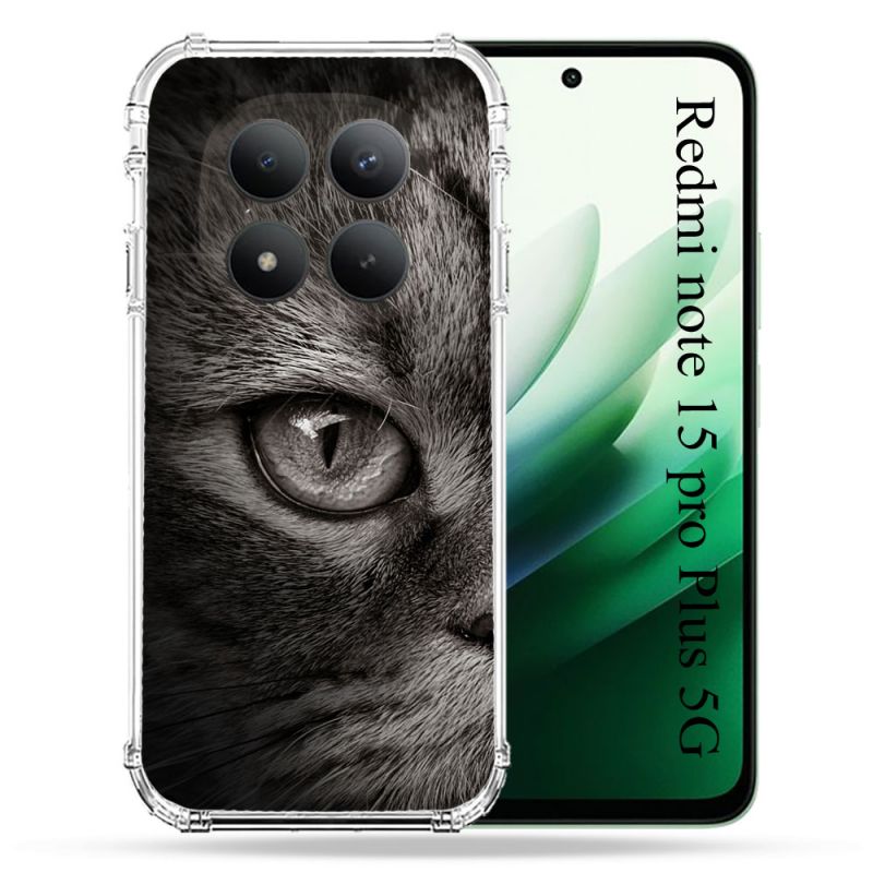 Coque Renforcée Pour Redmi Note 15 Pro Plus 5G Animal Chat Gris