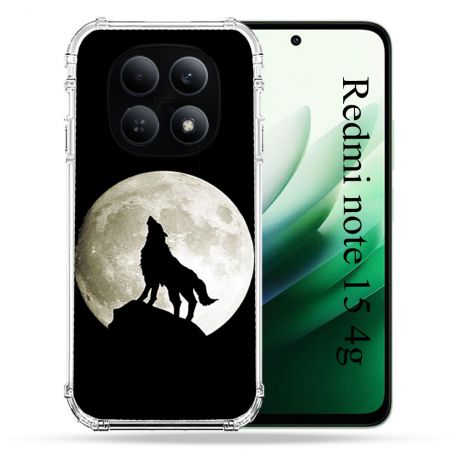 Coque Renforcée Pour Redmi Note 15 4G Animal Loup Noir