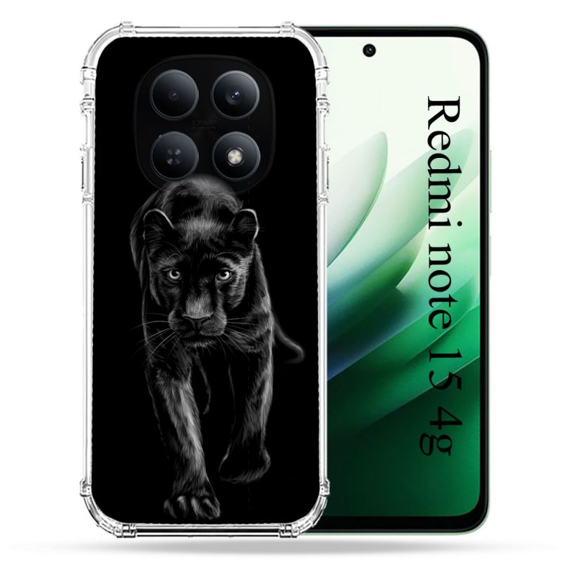 Coque Renforcée Pour Redmi Note 15 4G Animal Panthère Noire