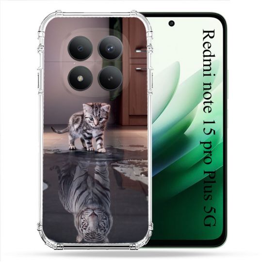 Coque Renforcée Pour Redmi Note 15 Pro Plus 5G Animal Chat Reflet