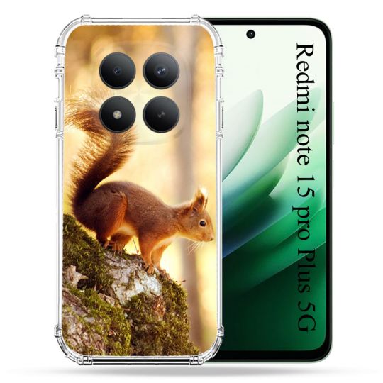 Coque Renforcée Pour Redmi Note 15 Pro Plus 5G Animal Ecureuil Bois