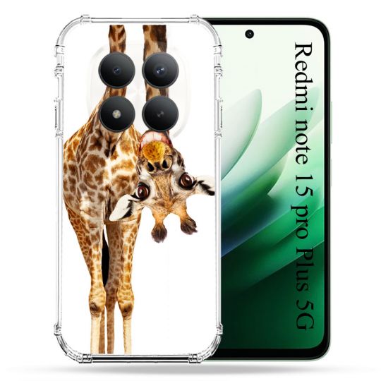 Coque Renforcée Pour Redmi Note 15 Pro Plus 5G Animal Girafe Blanche
