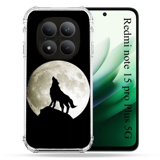 Coque Renforcée Pour Redmi Note 15 Pro Plus 5G Animal Loup Noir