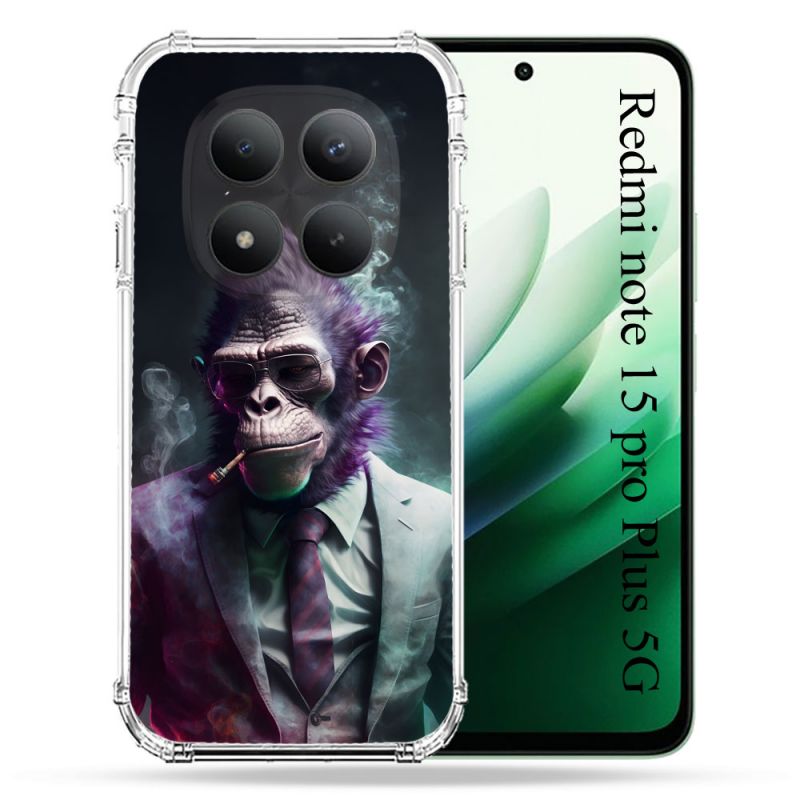 Coque Renforcée Pour Redmi Note 15 Pro Plus 5G Animal Singe Business