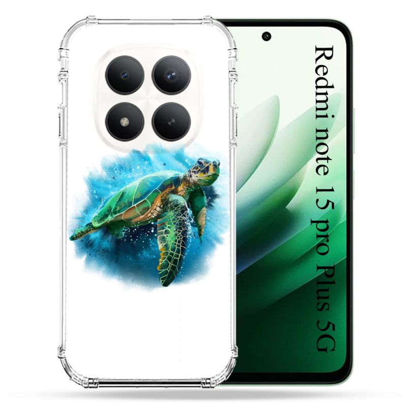 Coque Renforcée Pour Redmi Note 15 Pro Plus 5G Animal Tortue Blanche multicolore