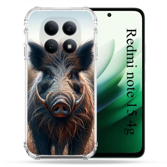 Coque Renforcée Pour Redmi Note 15 4G Chasse Sanglier Attaque
