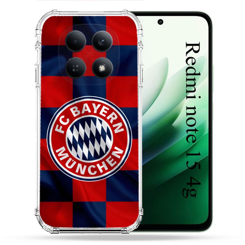 Coque Renforcée Pour Redmi Note 15 4G Foot Bayern Munich Carreaux