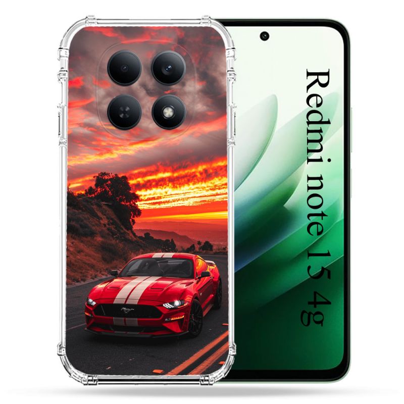 Coque Renforcée Pour Redmi Note 15 4G Ford Mustang GT500 Rouge