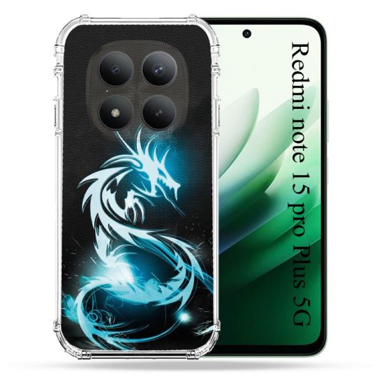 Coque Renforcée Pour Redmi Note 15 Pro Plus 5G Fantastique Dragon Bleu