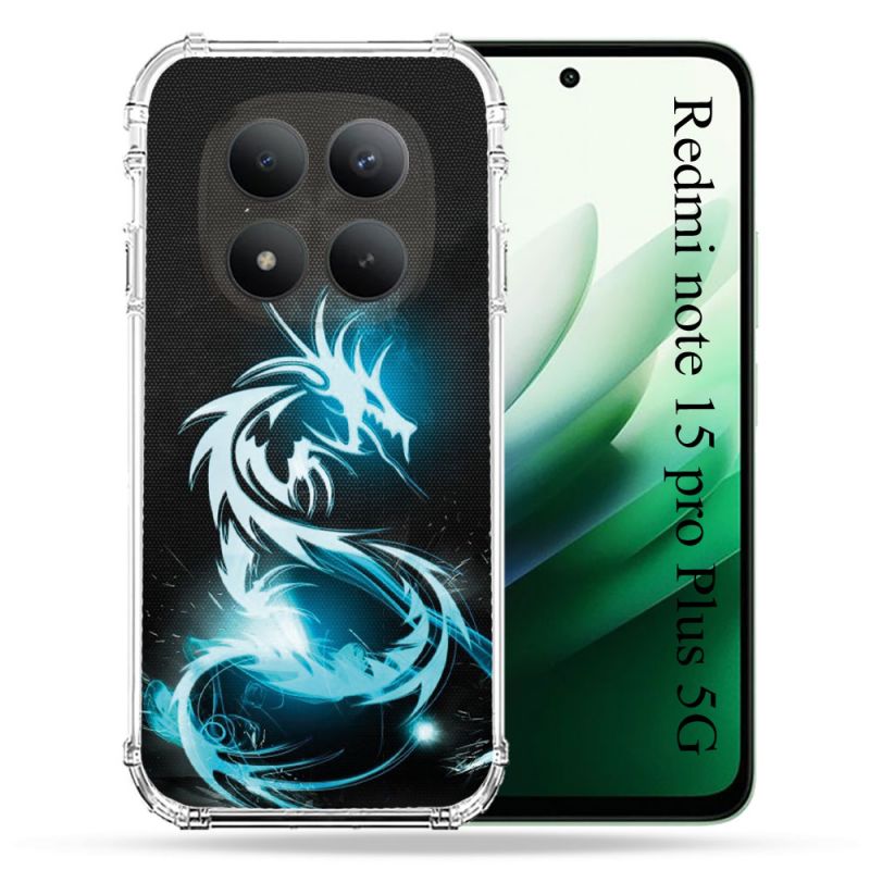 Coque Renforcée Pour Redmi Note 15 Pro Plus 5G Fantastique Dragon Bleu
