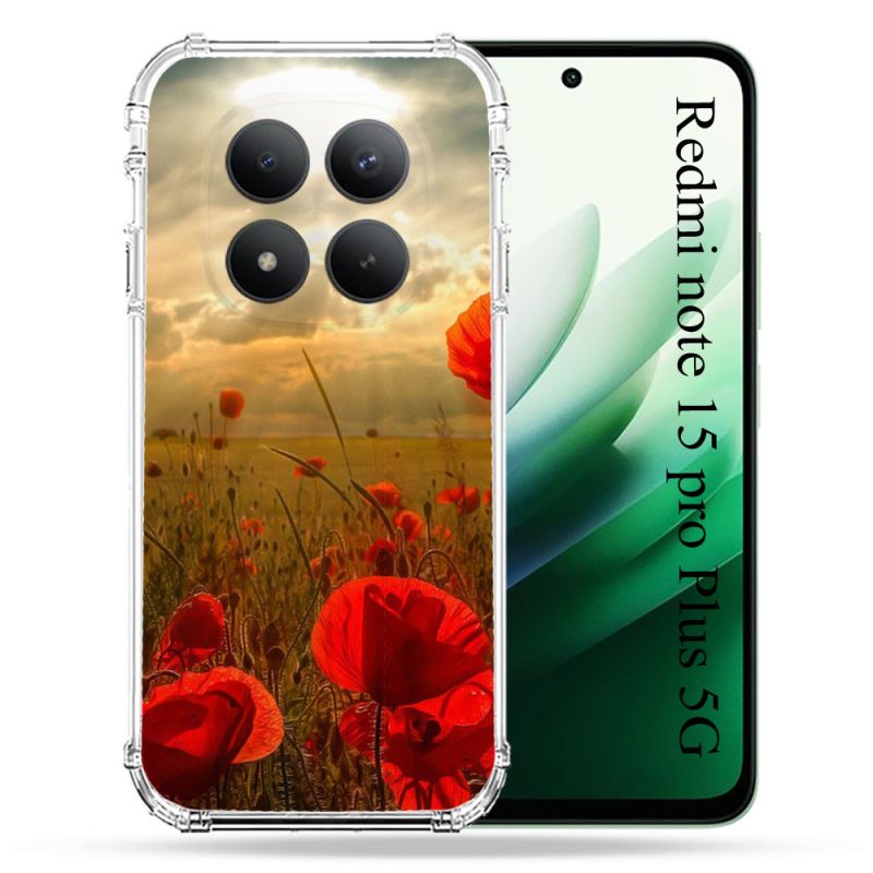 Coque Renforcée Pour Redmi Note 15 Pro Plus 5G Fleur Coquelicot