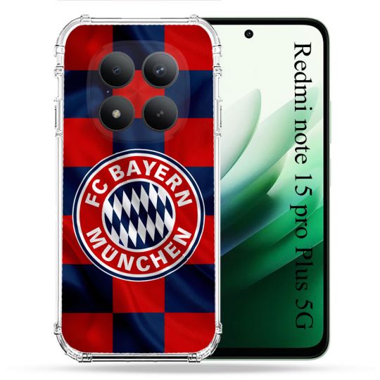 Coque Renforcée Pour Redmi Note 15 Pro Plus 5G Foot Bayern Munich Carreaux