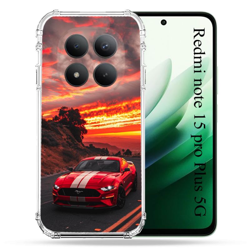 Coque Renforcée Pour Redmi Note 15 Pro Plus 5G Ford Mustang GT500 Rouge