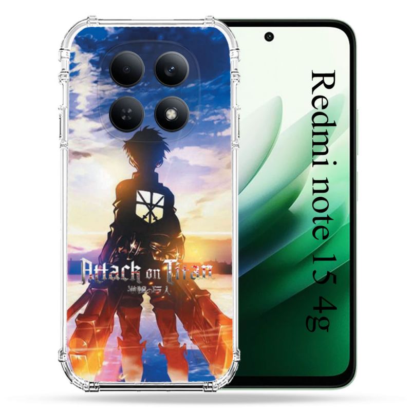Coque Renforcée Pour Redmi Note 15 4G Manga Attaque Titans Soleil