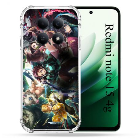 Coque Renforcée Pour Redmi Note 15 4G Manga Demon Slayer Groupe