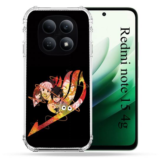 Coque Renforcée Pour Redmi Note 15 4G Manga Fairy Tail Logo Noir