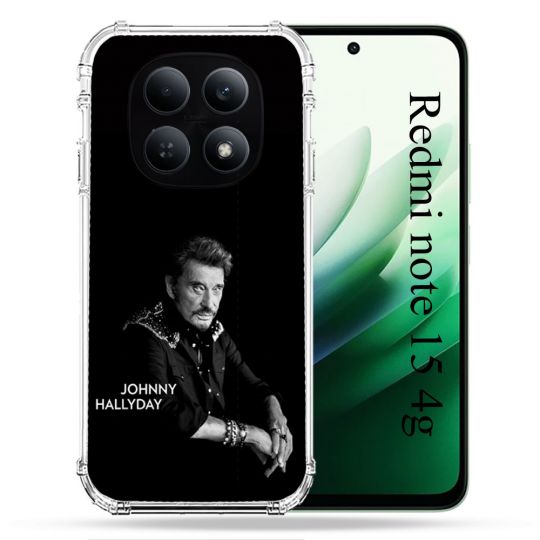Coque Renforcée Pour Redmi Note 15 4G Musique Johnny Hallyday Noir