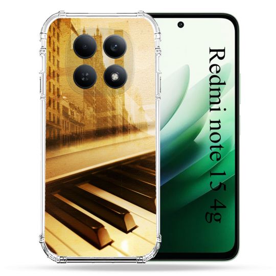 Coque Renforcée Pour Redmi Note 15 4G Musique Piano Retro