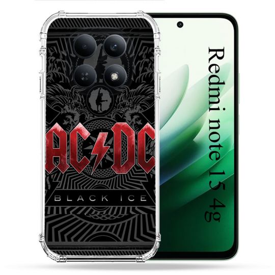 Coque Renforcée Pour Redmi Note 15 4G Musique Rock ACDC Rouge