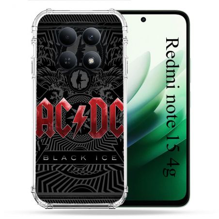 Coque Renforcée Pour Redmi Note 15 4G Musique Rock ACDC Rouge