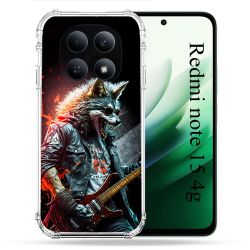 Coque Renforcée Pour Redmi Note 15 4G Musique Rock Loup
