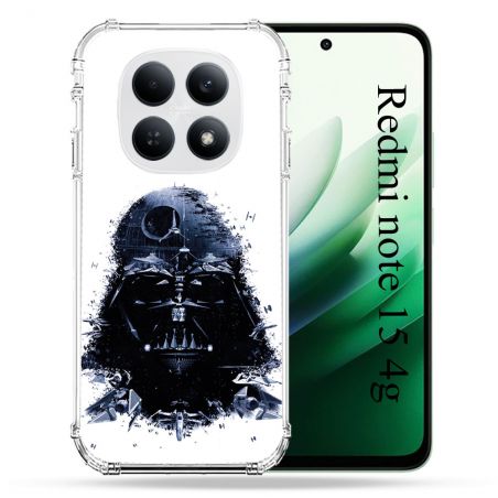 Coque Renforcée Pour Redmi Note 15 4G Star Wars - Dark Vador Blanc