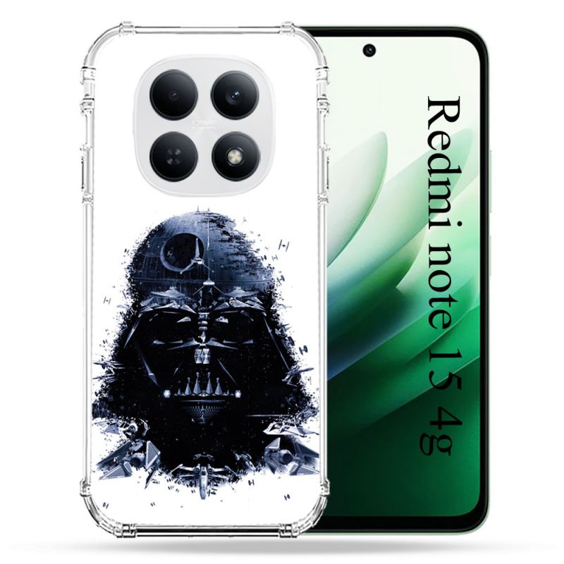 Coque Renforcée Pour Redmi Note 15 4G Star Wars - Dark Vador Blanc