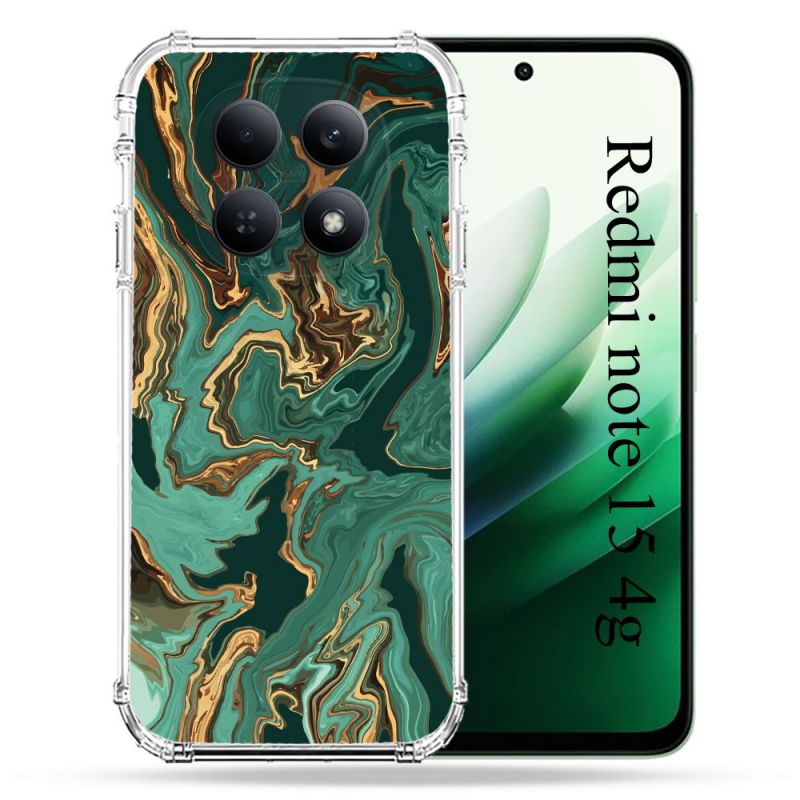 Coque Renforcée Pour Redmi Note 15 4G Texture Marbre Vert