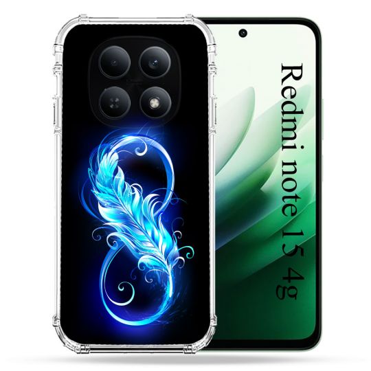 Coque Renforcée Pour Redmi Note 15 4G Texture Plume Infini Bleu