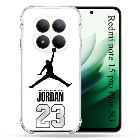 Coque Renforcée Pour Redmi Note 15 Pro Plus 5G Jordan 23 Blanc
