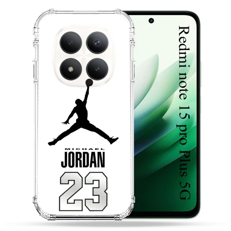 Coque Renforcée Pour Redmi Note 15 Pro Plus 5G Jordan 23 Blanc