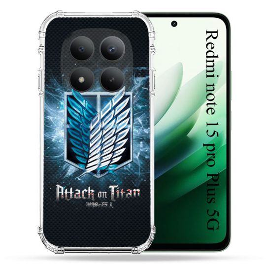 Coque Renforcée Pour Redmi Note 15 Pro Plus 5G Manga Attaque Titans Noir