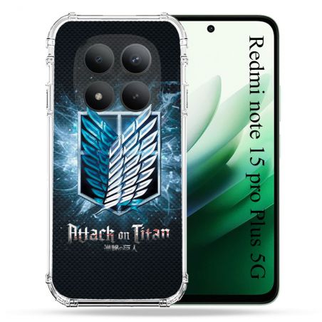 Coque Renforcée Pour Redmi Note 15 Pro Plus 5G Manga Attaque Titans Noir