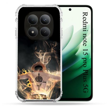Coque Renforcée Pour Redmi Note 15 Pro Plus 5G Manga One Piece Ace Noir