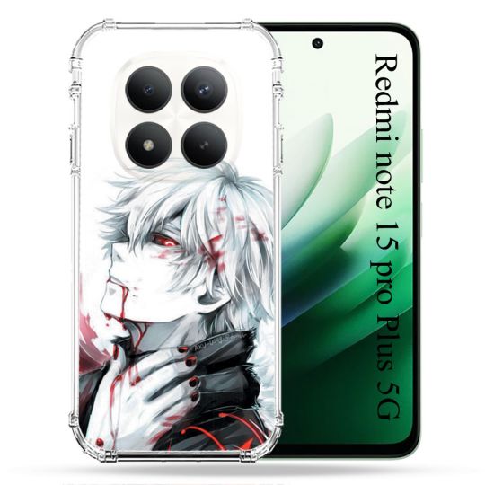 Coque Renforcée Pour Redmi Note 15 Pro Plus 5G Manga Tokyo Ghoul Kaneki Blanc