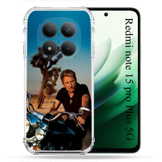 Coque Renforcée Pour Redmi Note 15 Pro Plus 5G Musique Johnny Hallyday Moto
