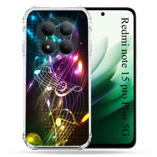 Coque Renforcée Pour Redmi Note 15 Pro Plus 5G Musique Partition Multicolore