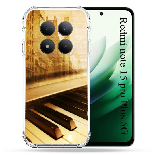Coque Renforcée Pour Redmi Note 15 Pro Plus 5G Musique Piano Retro