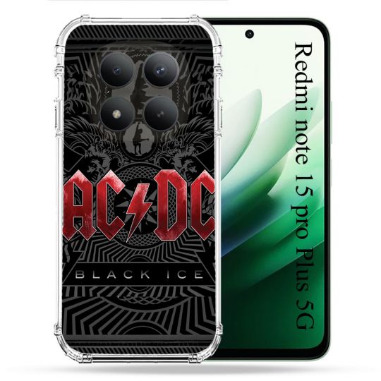 Coque Renforcée Pour Redmi Note 15 Pro Plus 5G Musique Rock ACDC Rouge