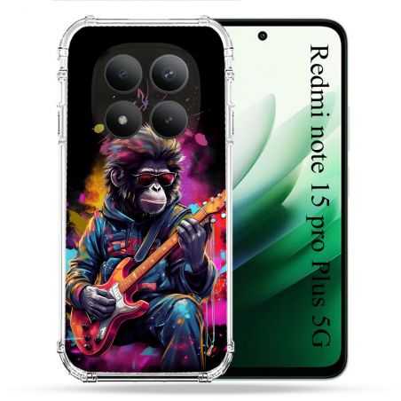 Coque Renforcée Pour Redmi Note 15 Pro Plus 5G Musique Rock Singe