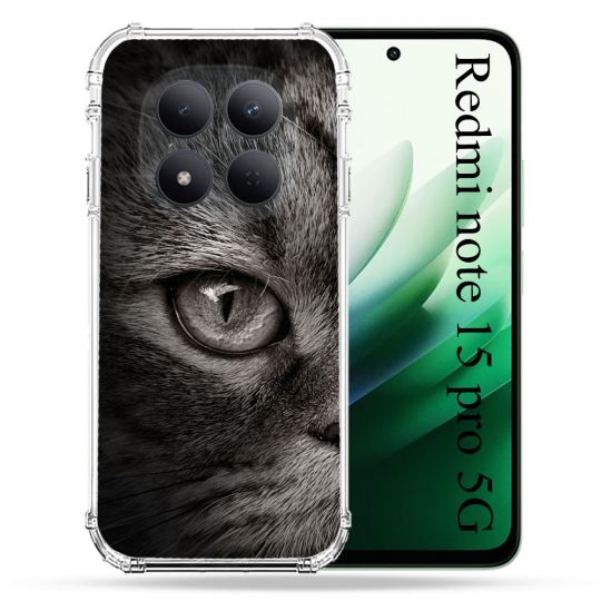 Coque Renforcée Pour Redmi Note 15 Pro 5G Animal Chat Gris