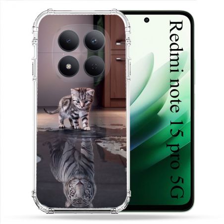 Coque Renforcée Pour Redmi Note 15 Pro 5G Animal Chat Reflet