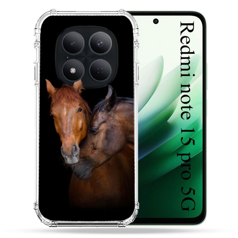 Coque Renforcée Pour Redmi Note 15 Pro 5G Animal Cheval Marron