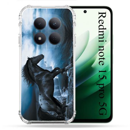Coque Renforcée Pour Redmi Note 15 Pro 5G Animal Cheval Noir