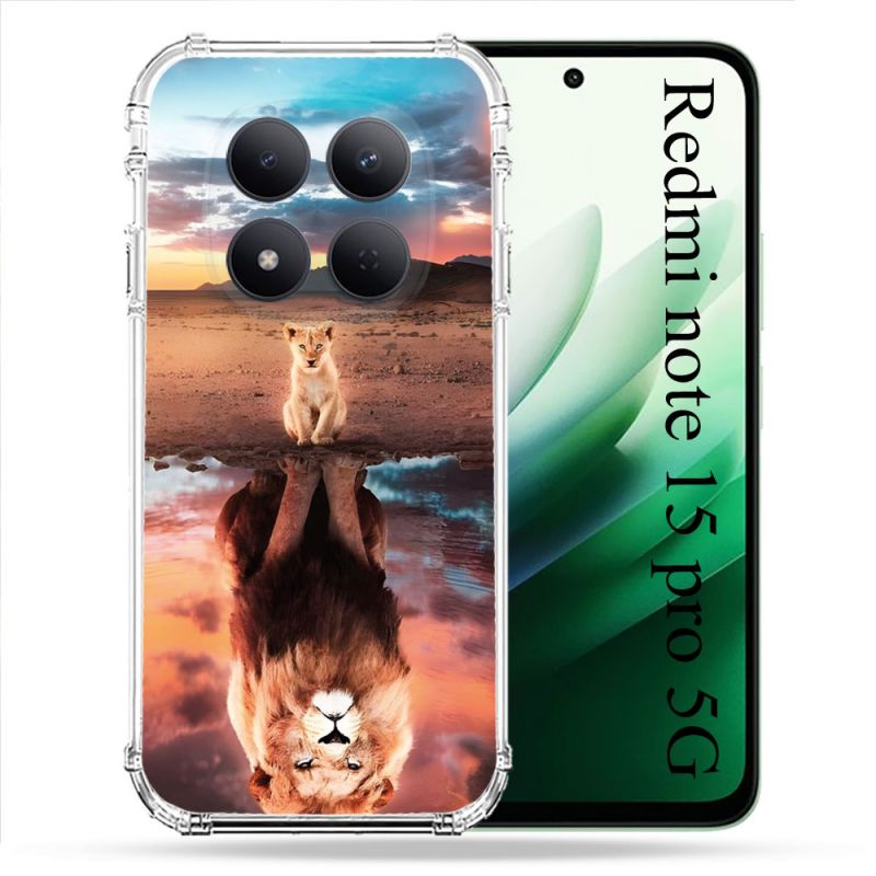 Coque Renforcée Pour Redmi Note 15 Pro 5G Animal Lion Reflet